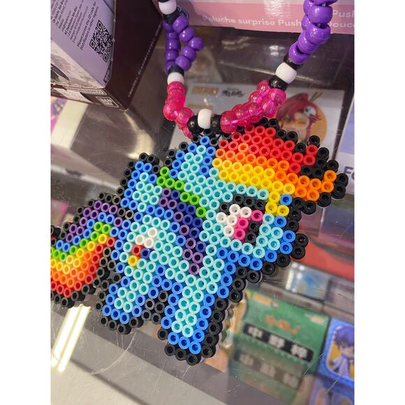 My Little Pony Rainbow Dash Double Sided Kandi Perler Necklace - Picture 7 of 7